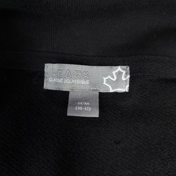 Sears Black Chrome Studs Zip Up Sweatshirt Jacket, Medium - Picture 6 of 10